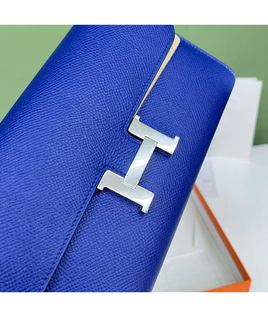 HERMES Голубая кожаная сумка через плечо, фото 6