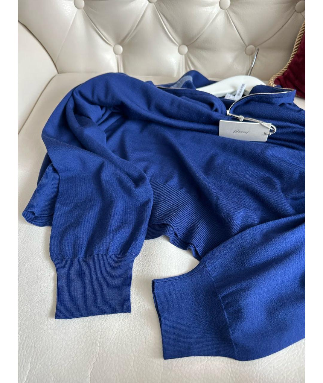BRIONI Синий шерстяной джемпер / свитер, фото 7