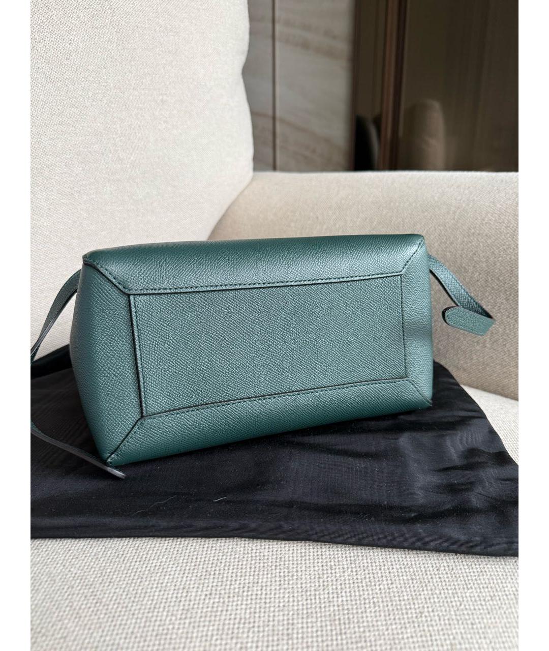 CELINE Зеленая кожаная сумка через плечо, фото 6