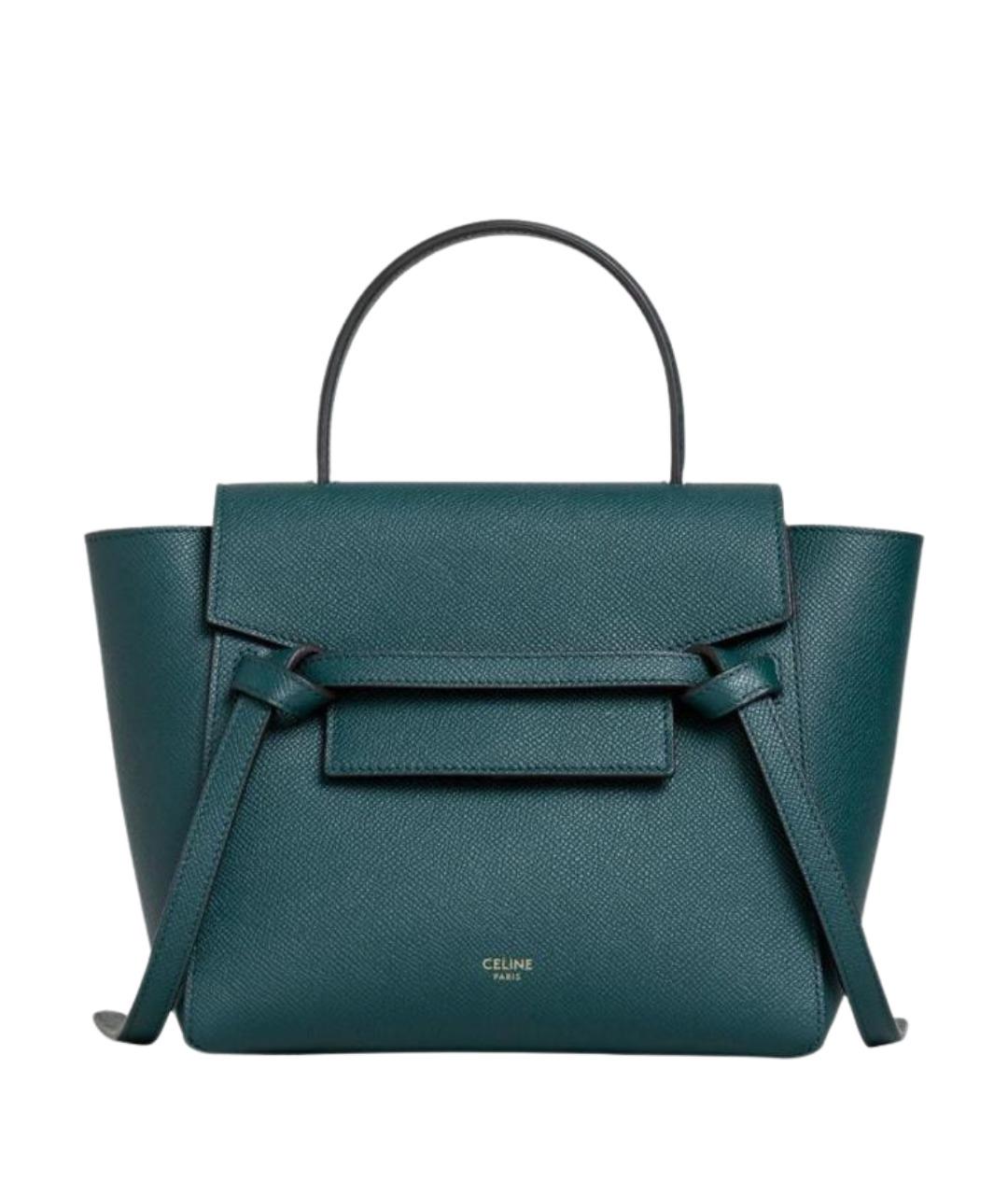 CELINE Зеленая кожаная сумка через плечо, фото 1