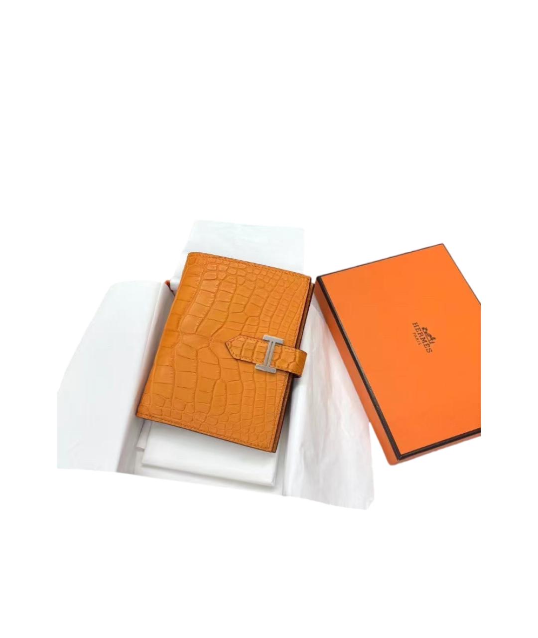 HERMES Желтый кошелек, фото 6