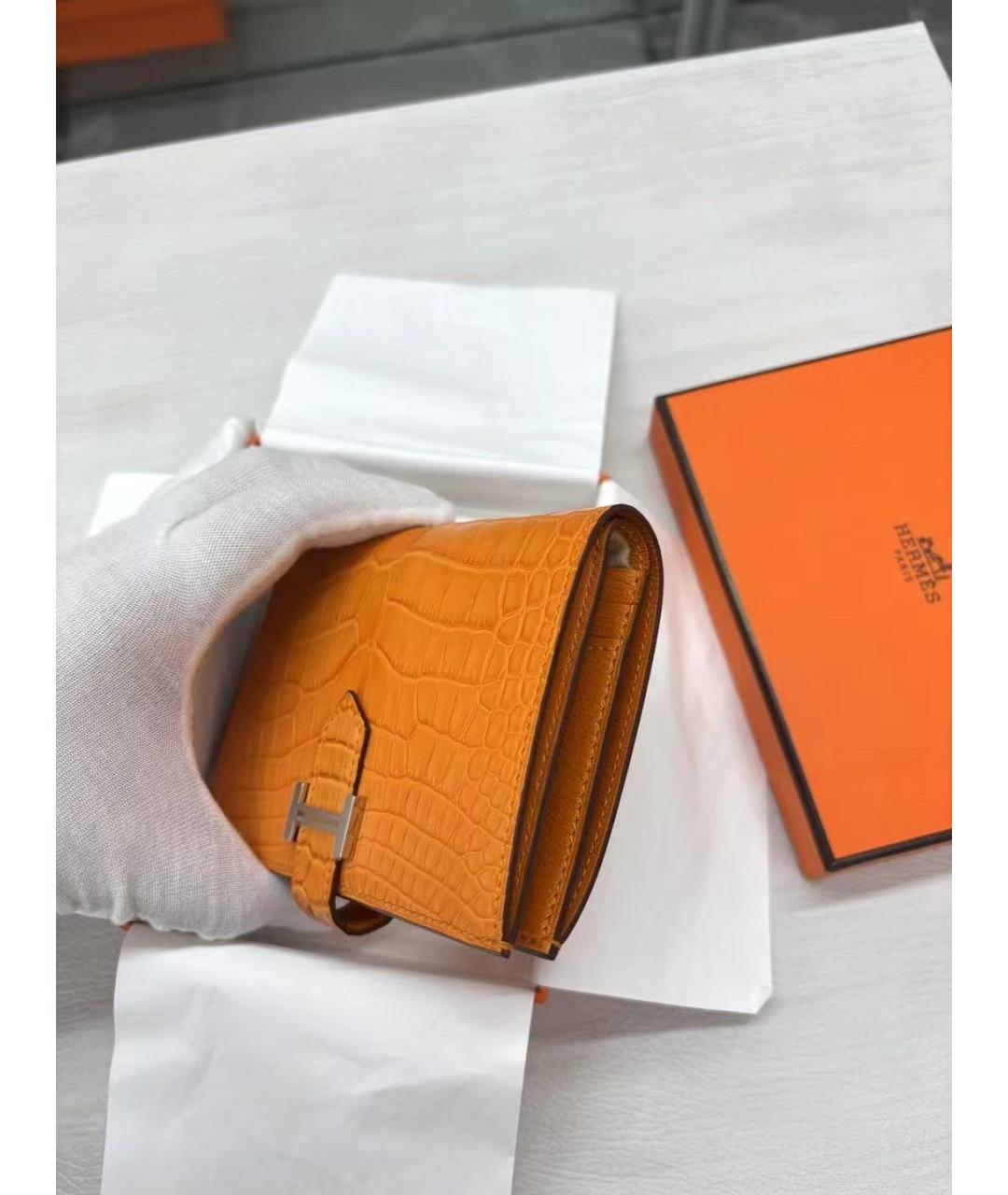 HERMES Желтый кошелек, фото 4