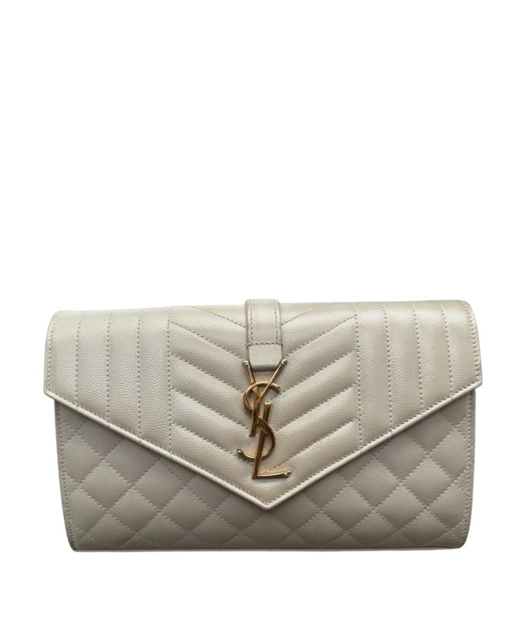 SAINT LAURENT Белая кожаная сумка через плечо, фото 1