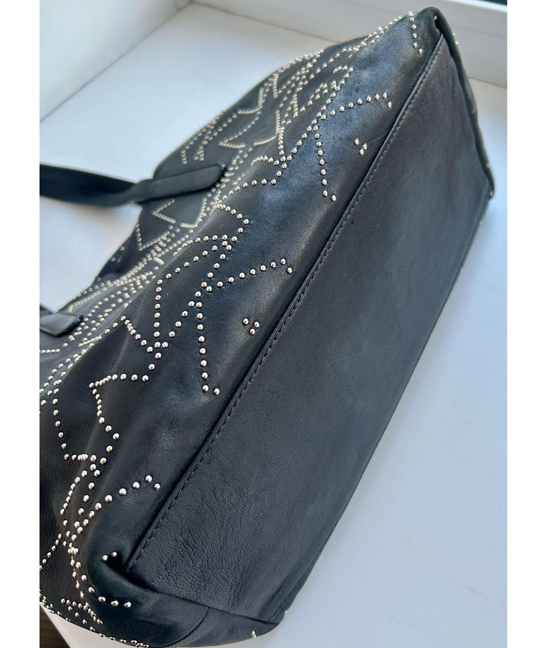 JIMMY CHOO Черная кожаная сумка с короткими ручками, фото 3