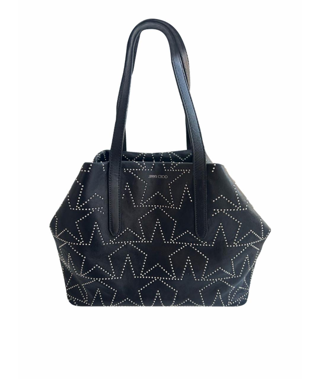 JIMMY CHOO Черная кожаная сумка с короткими ручками, фото 1