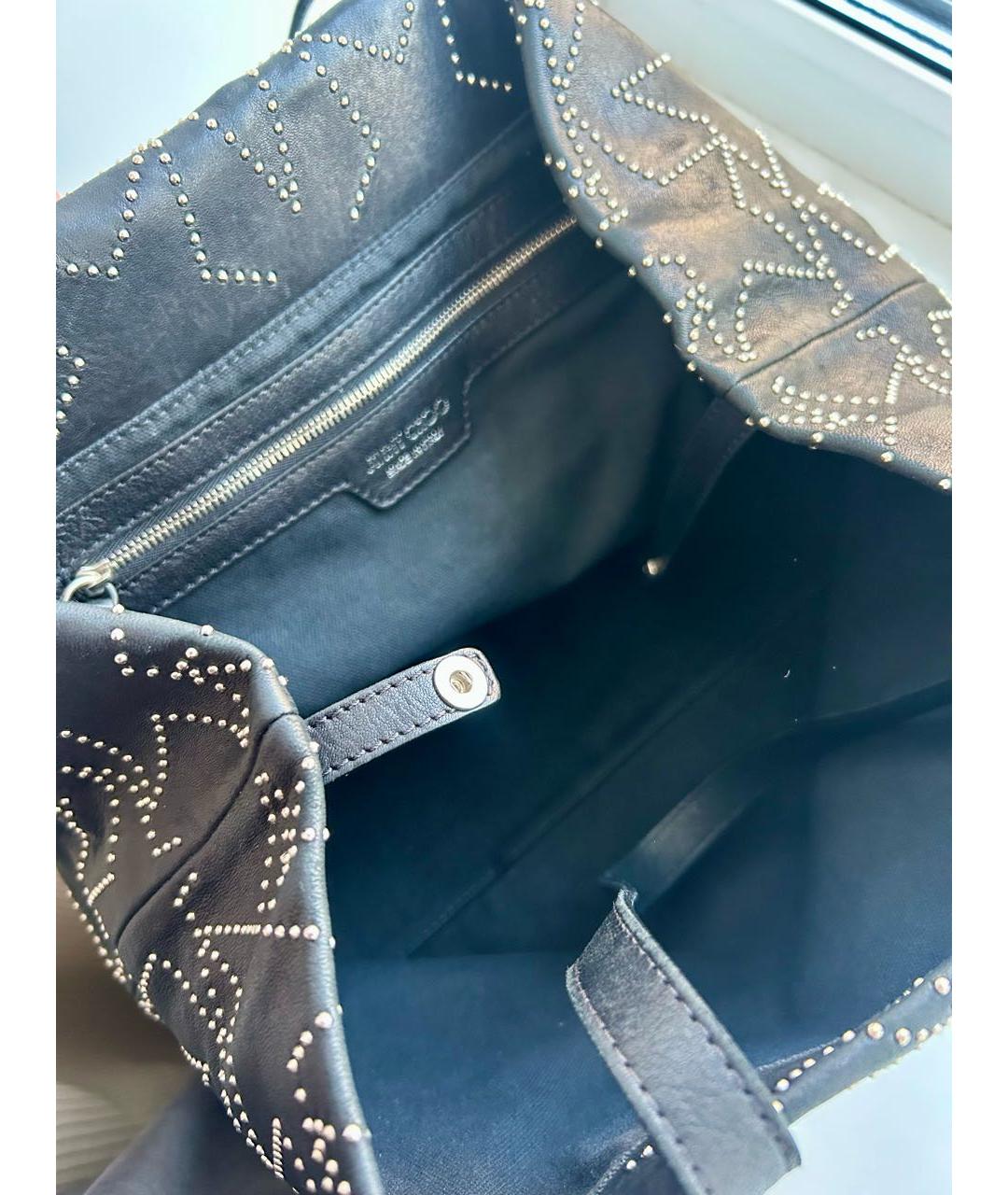 JIMMY CHOO Черная кожаная сумка с короткими ручками, фото 4