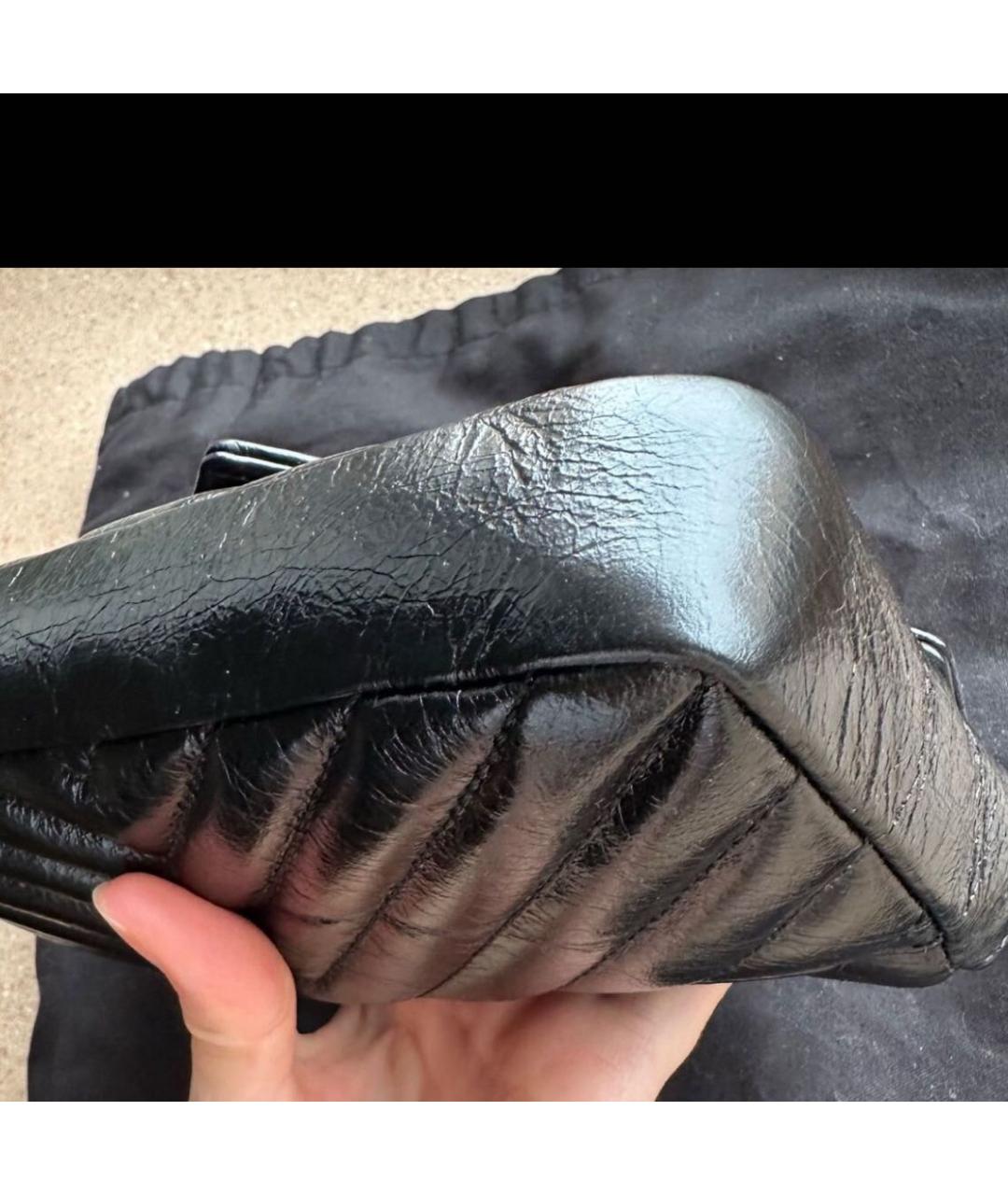 SAINT LAURENT Черная кожаная сумка через плечо, фото 4