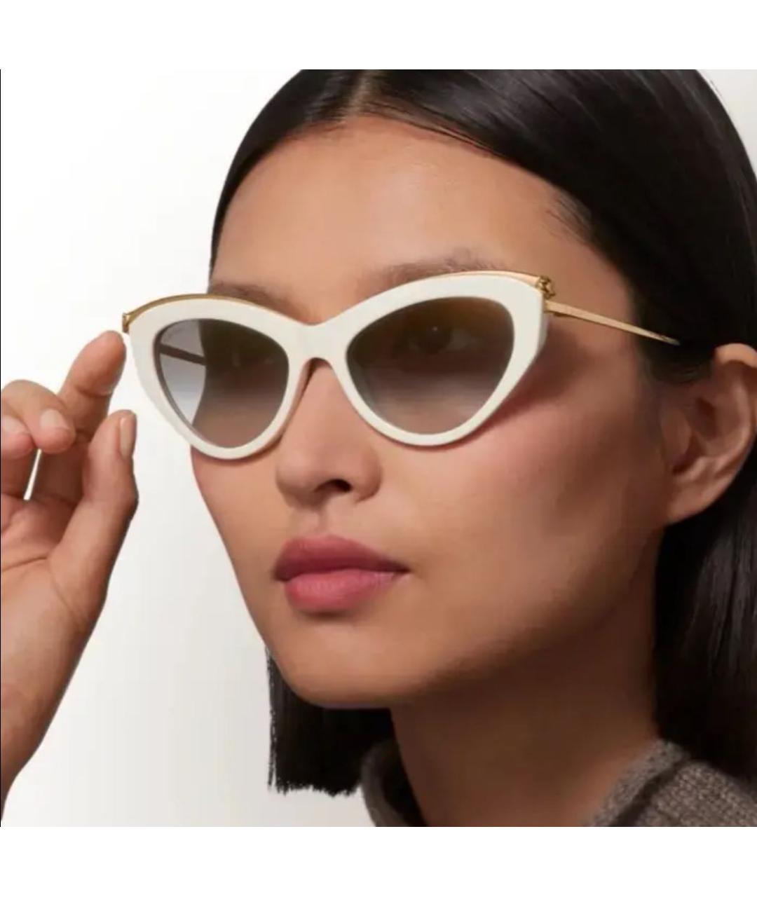 CHANEL Белые пластиковые солнцезащитные очки, фото 3