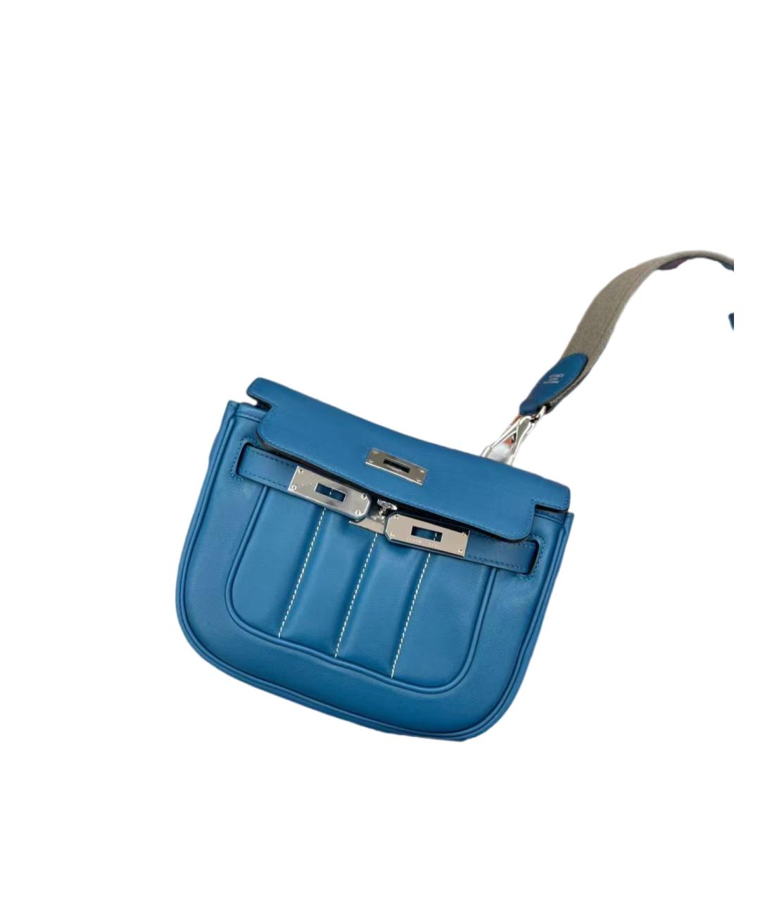 HERMES Голубая кожаная сумка через плечо, фото 5