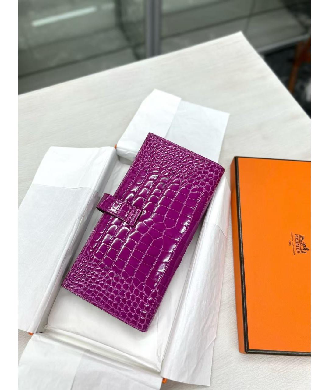 HERMES Фиолетовый кошелек, фото 4