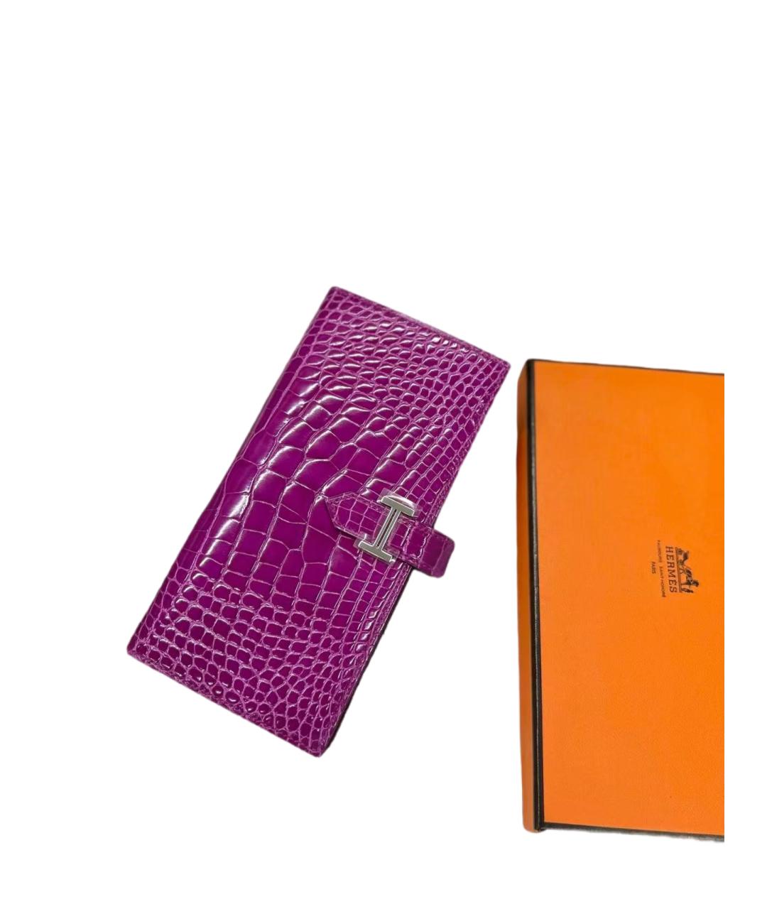 HERMES Фиолетовый кошелек, фото 7