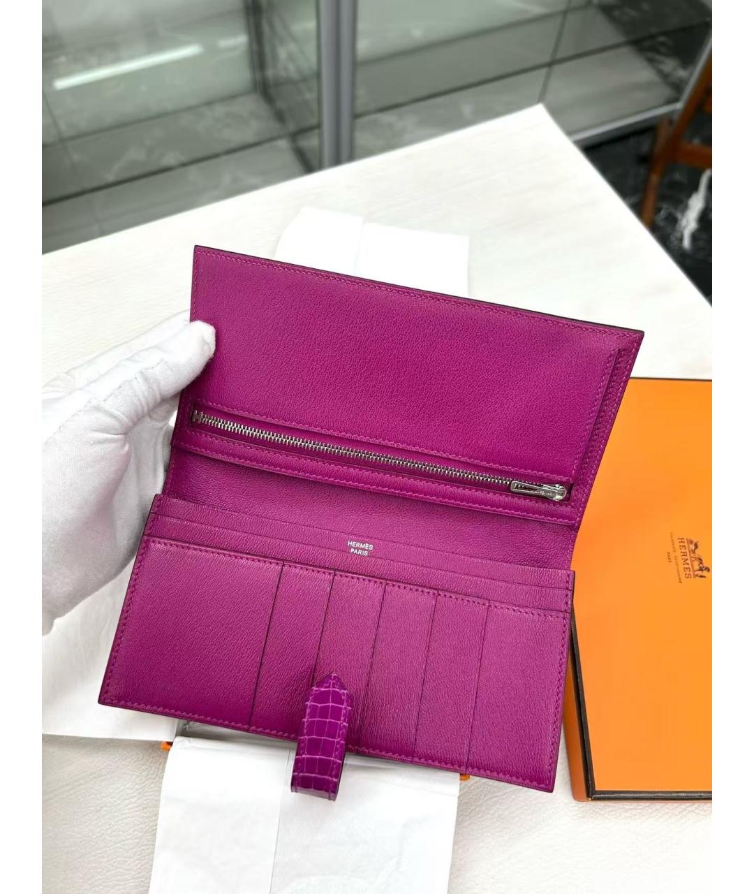 HERMES Фиолетовый кошелек, фото 6