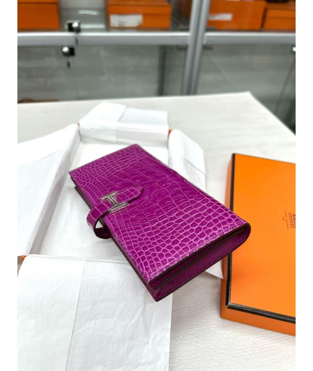 HERMES Фиолетовый кошелек, фото 3