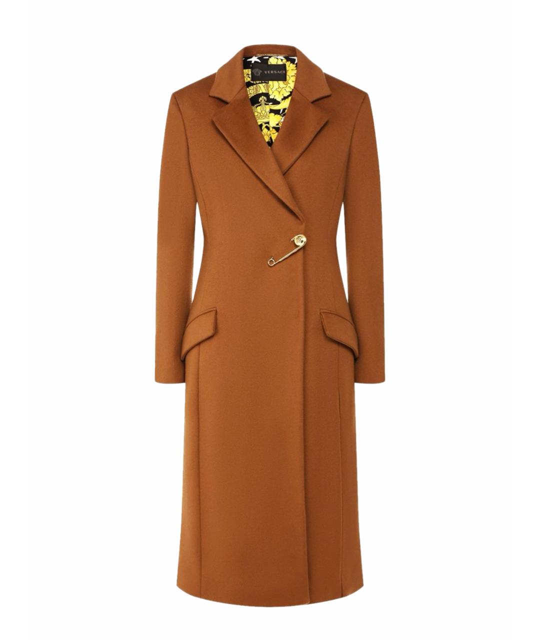 VERSACE Коричневое шерстяное пальто, фото 1