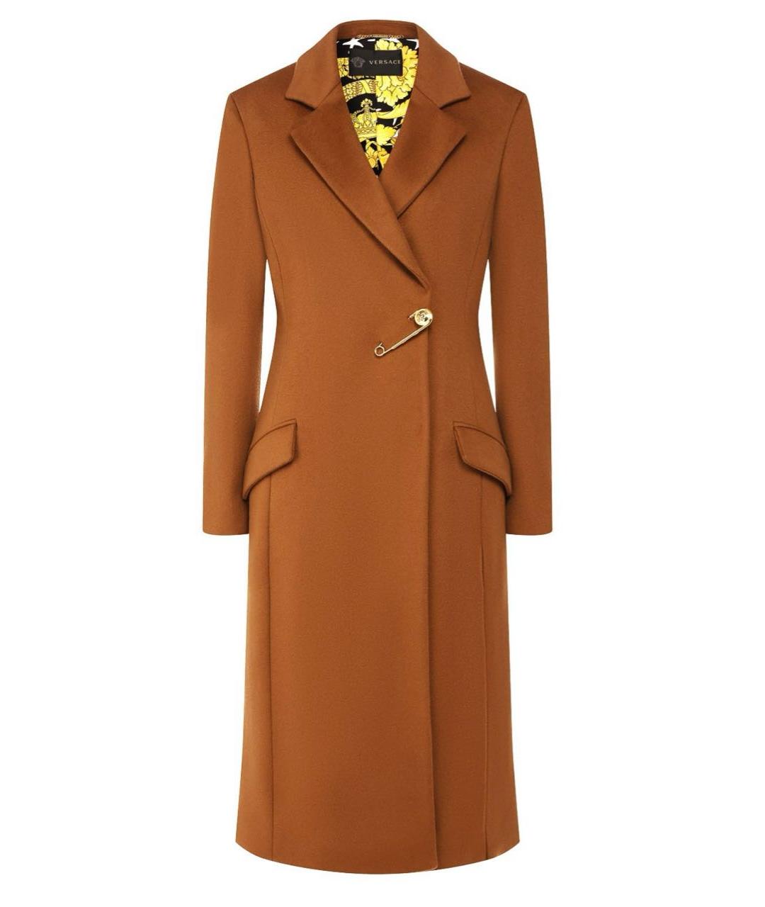 VERSACE Коричневое шерстяное пальто, фото 3