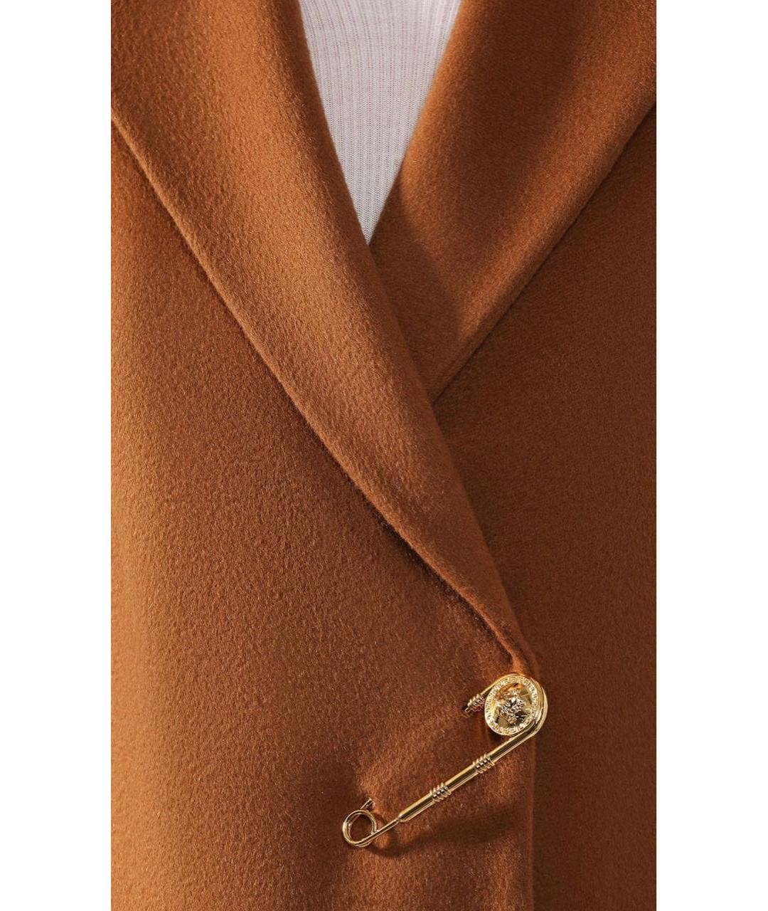 VERSACE Коричневое шерстяное пальто, фото 2