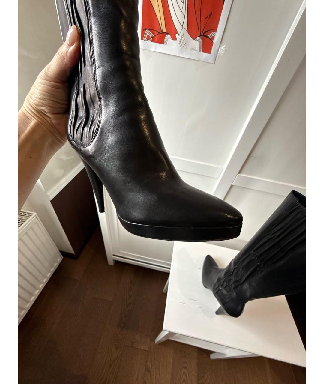PRADA Черные кожаные сапоги, фото 6