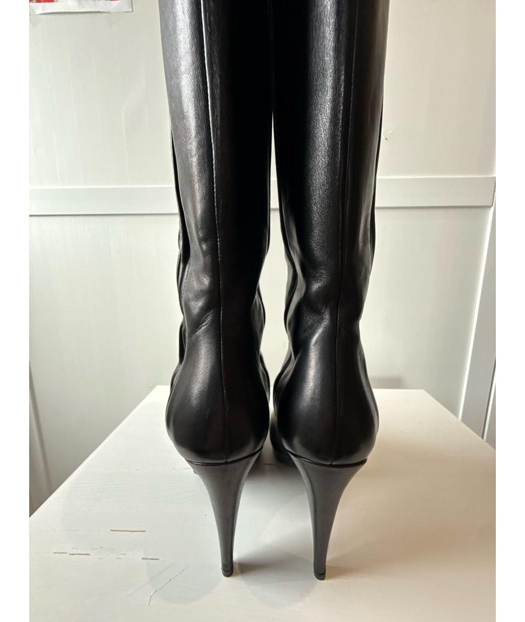 PRADA Черные кожаные сапоги, фото 4
