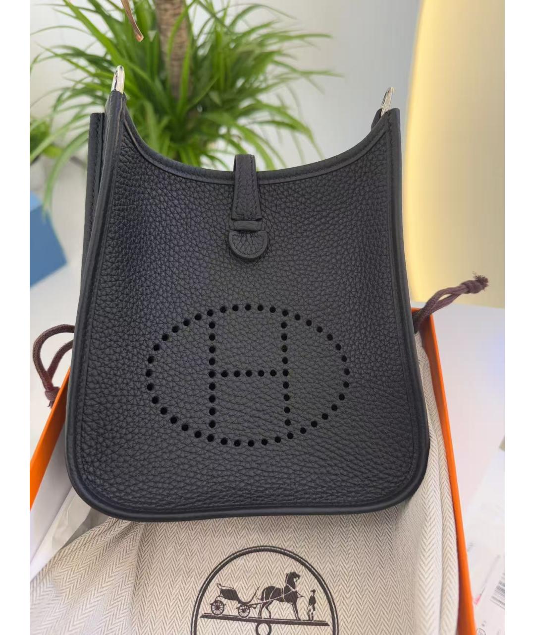 HERMES Черная кожаная сумка через плечо, фото 2