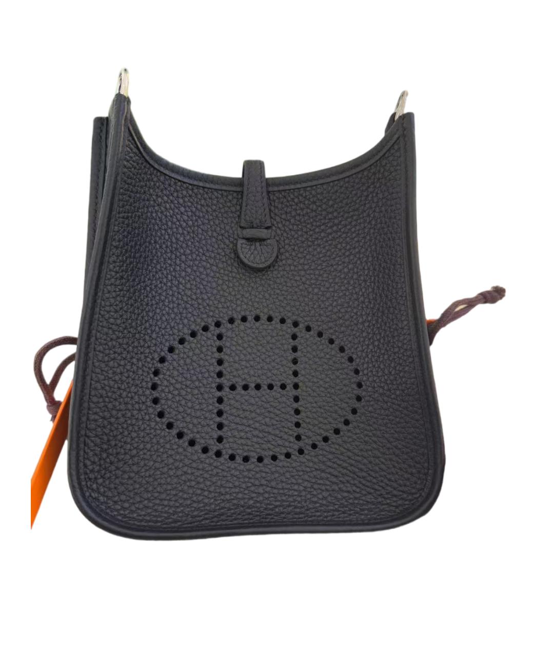 HERMES Черная кожаная сумка через плечо, фото 4