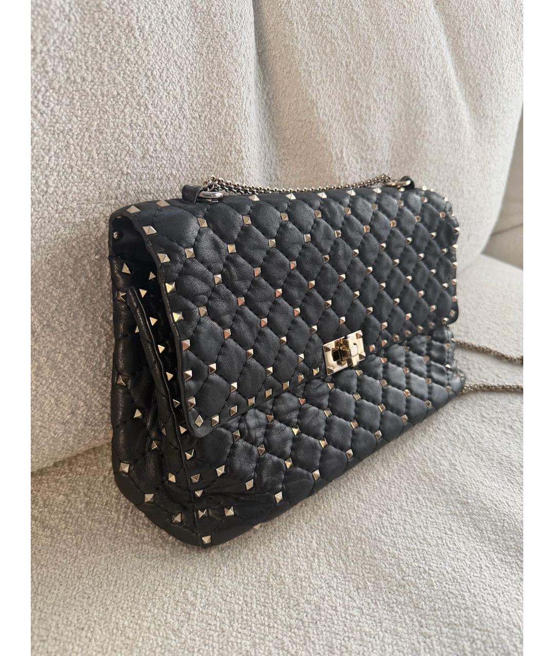 VALENTINO Черная кожаная сумка через плечо, фото 2