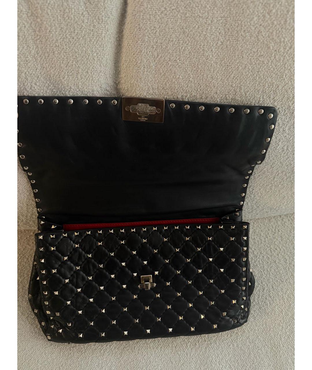VALENTINO Черная кожаная сумка через плечо, фото 4