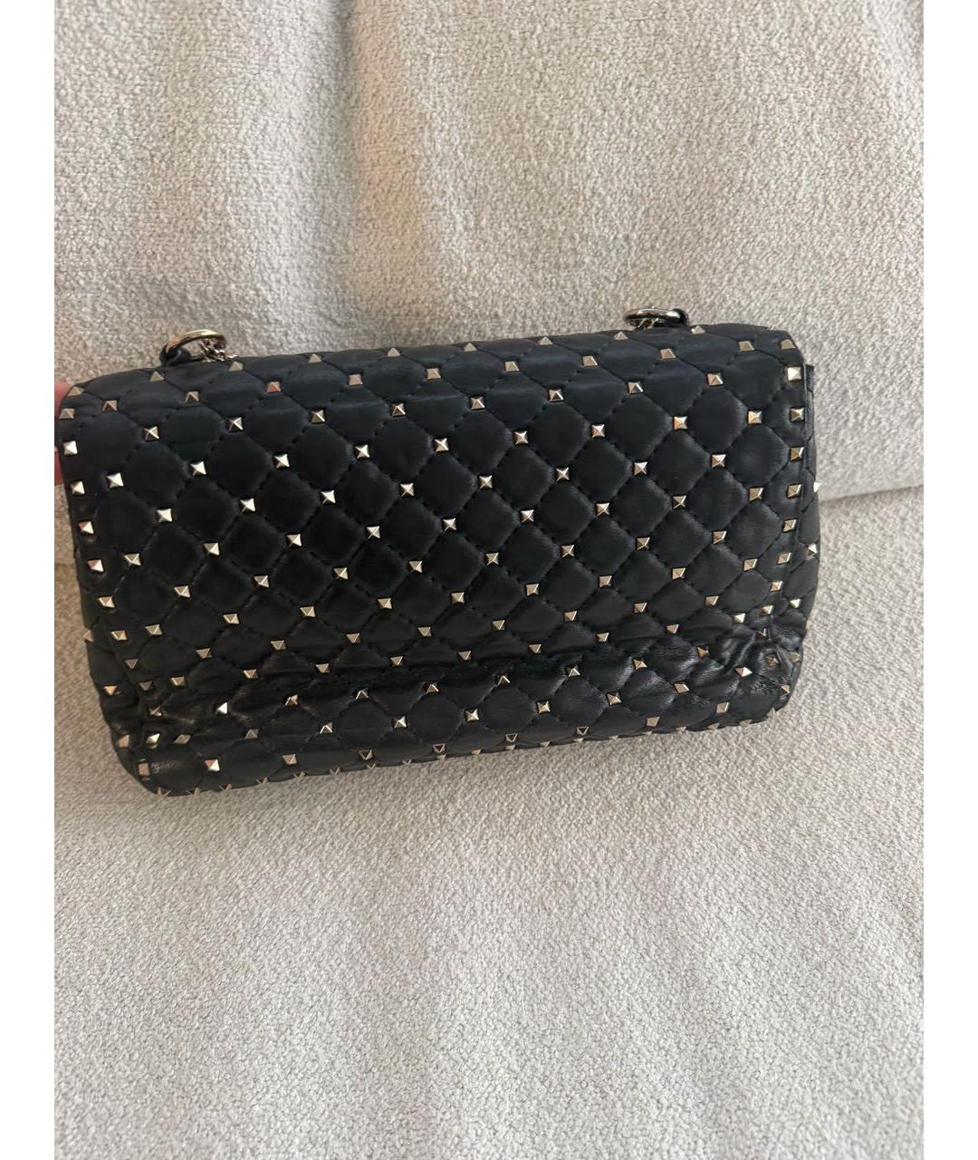 VALENTINO Черная кожаная сумка через плечо, фото 3