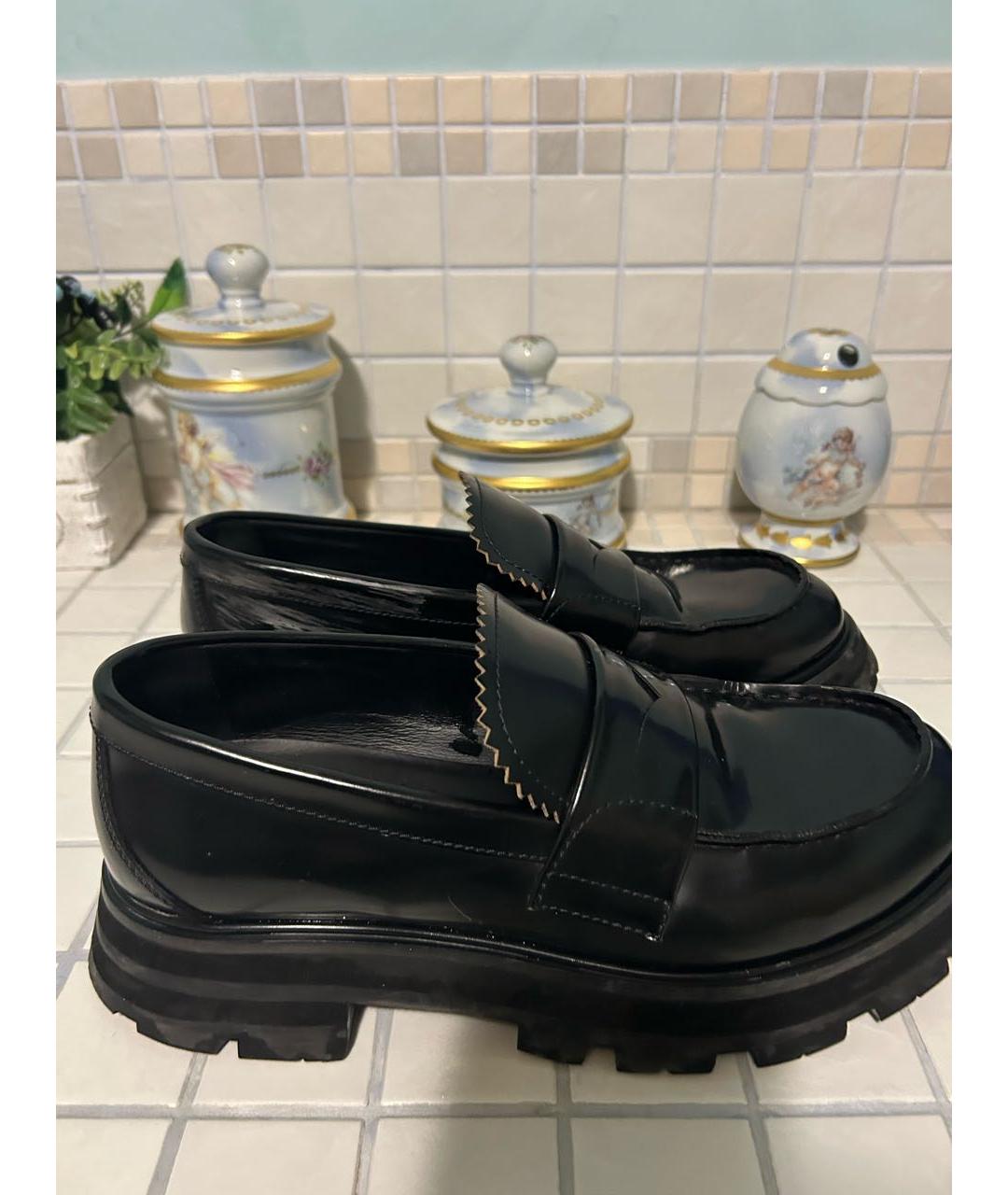 ALEXANDER MCQUEEN Черные кожаные лоферы, фото 5