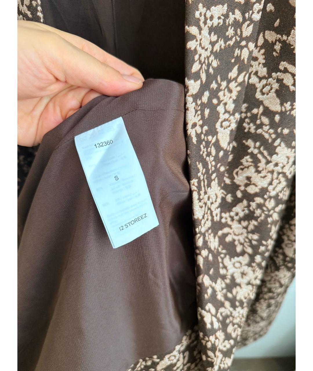 12 STOREEZ Коричневый шелковый жакет/пиджак, фото 5