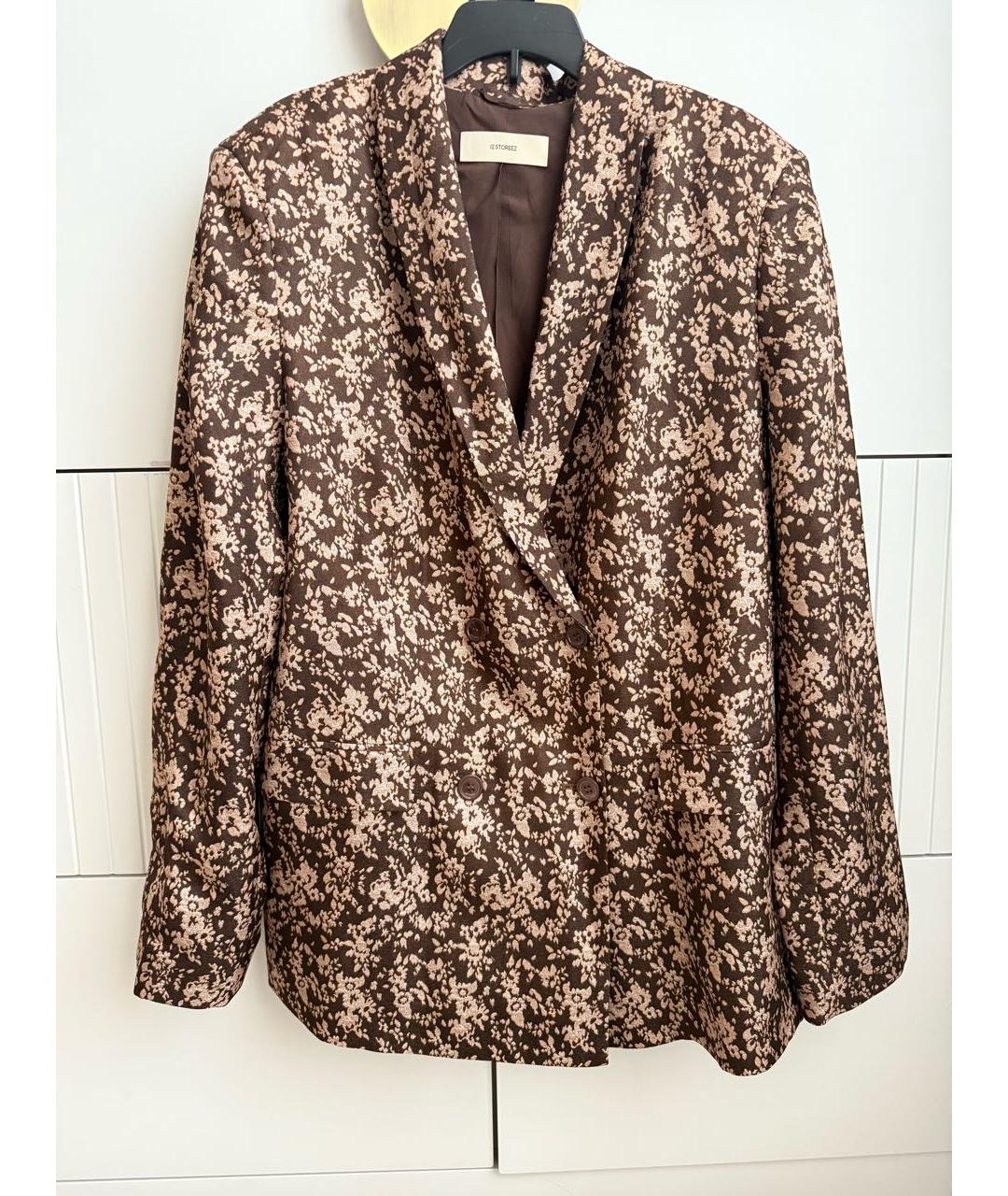 12 STOREEZ Коричневый шелковый жакет/пиджак, фото 4