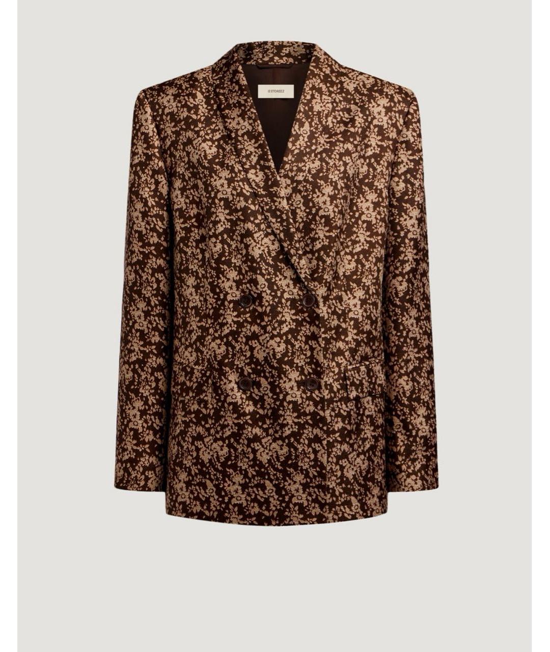 12 STOREEZ Коричневый шелковый жакет/пиджак, фото 6