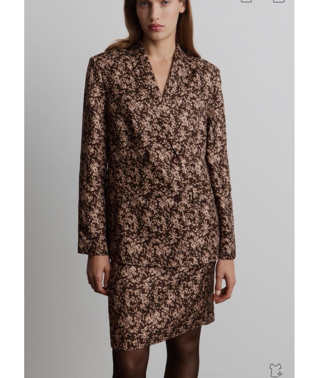 12 STOREEZ Коричневый шелковый жакет/пиджак, фото 2