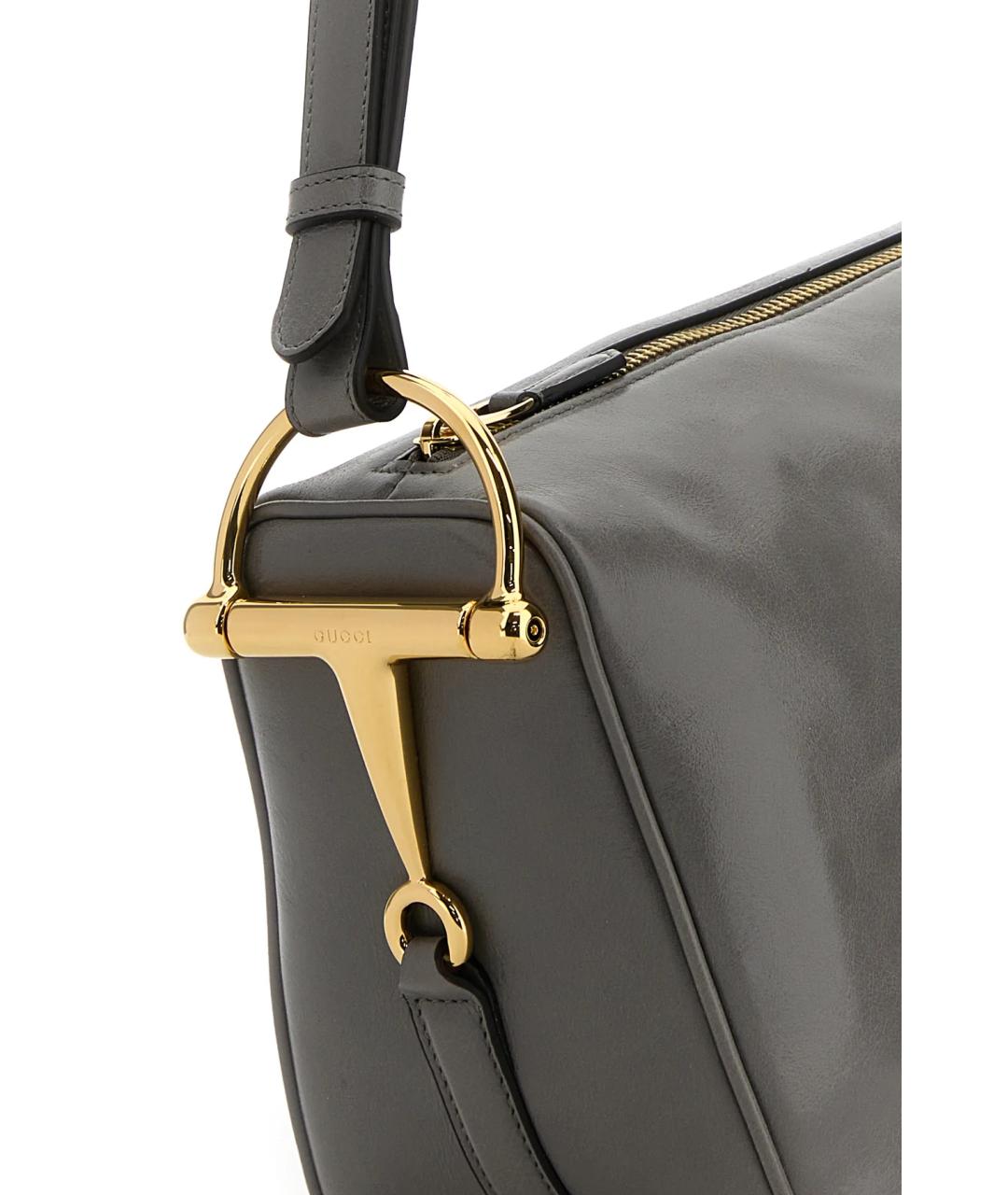 GUCCI Серая кожаная сумка через плечо, фото 4