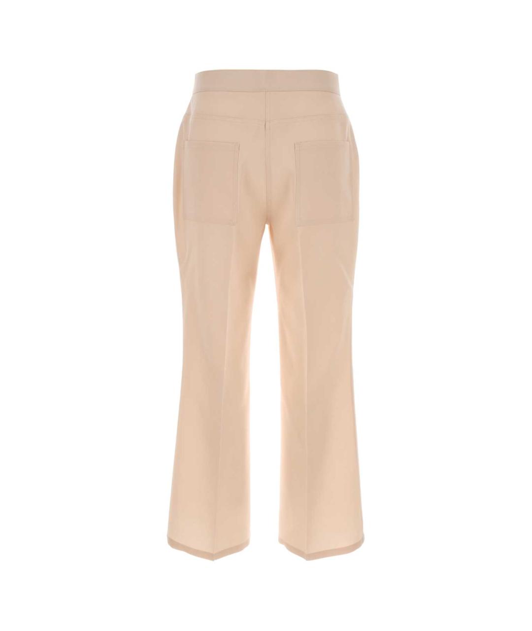 JIL SANDER Розовые шерстяные прямые брюки, фото 2