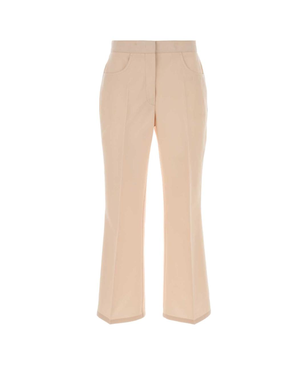 JIL SANDER Розовые шерстяные прямые брюки, фото 1