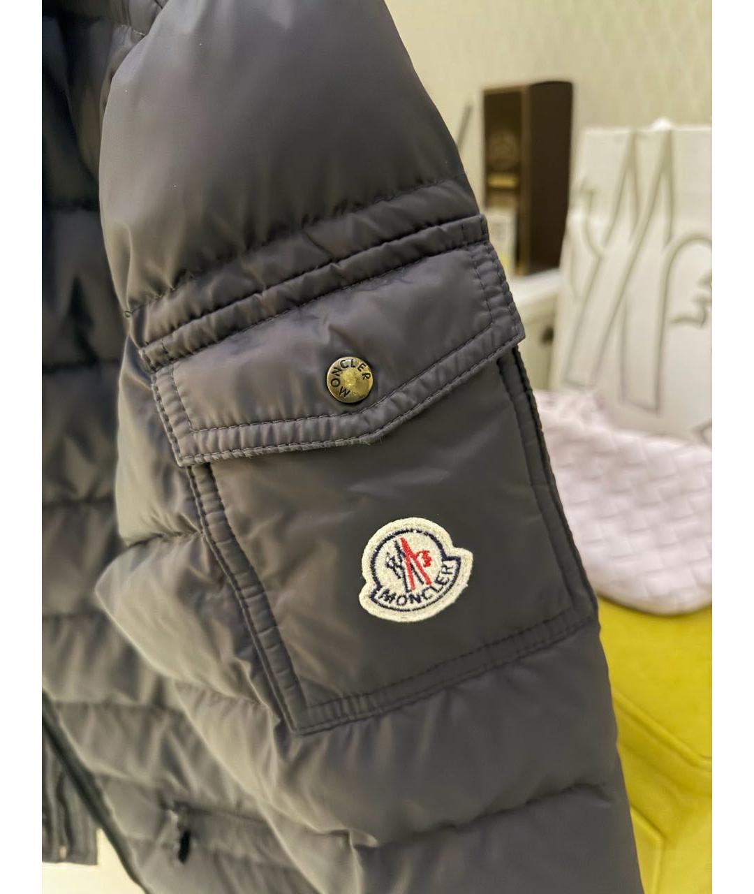 MONCLER Темно-синяя полиамидовая куртка, фото 3