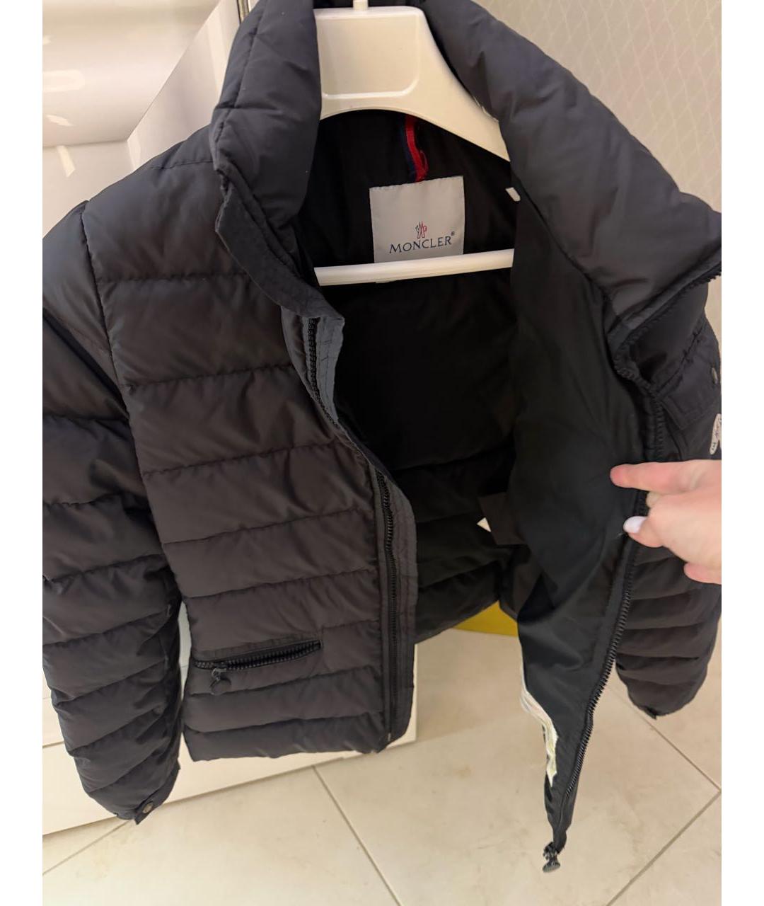 MONCLER Темно-синяя полиамидовая куртка, фото 4