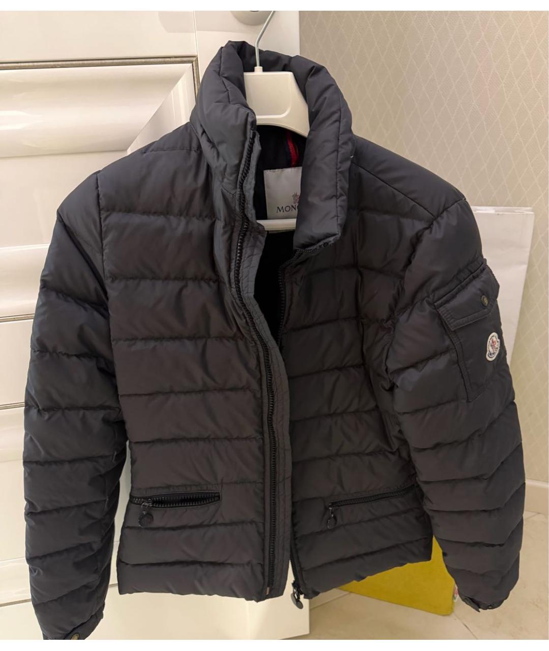 MONCLER Темно-синяя полиамидовая куртка, фото 5