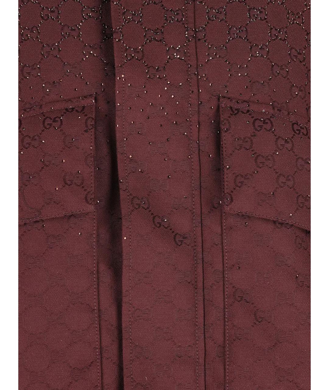 GUCCI Бордовая хлопковая куртка, фото 4