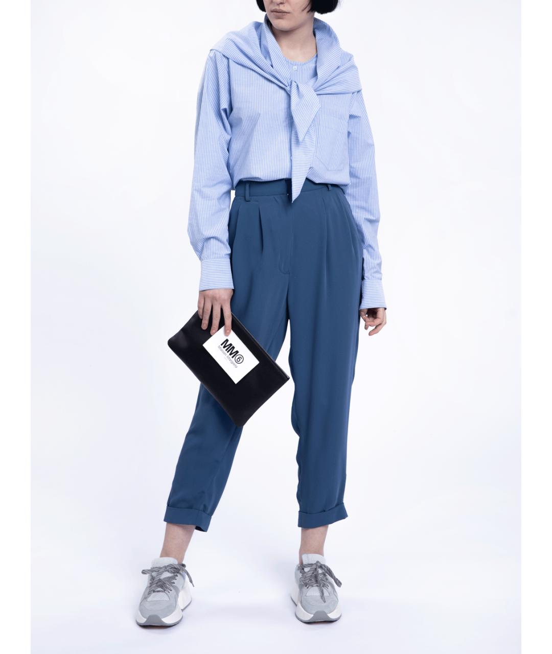 MM6 MAISON MARGIELA Синие прямые брюки, фото 4