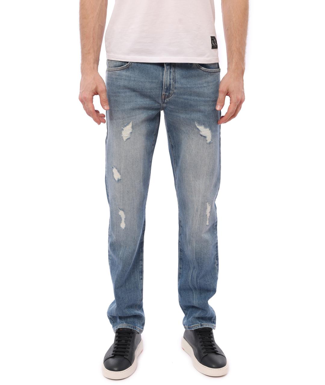 ARMANI EXCHANGE Синие хлопко-эластановые джинсы скинни, фото 3