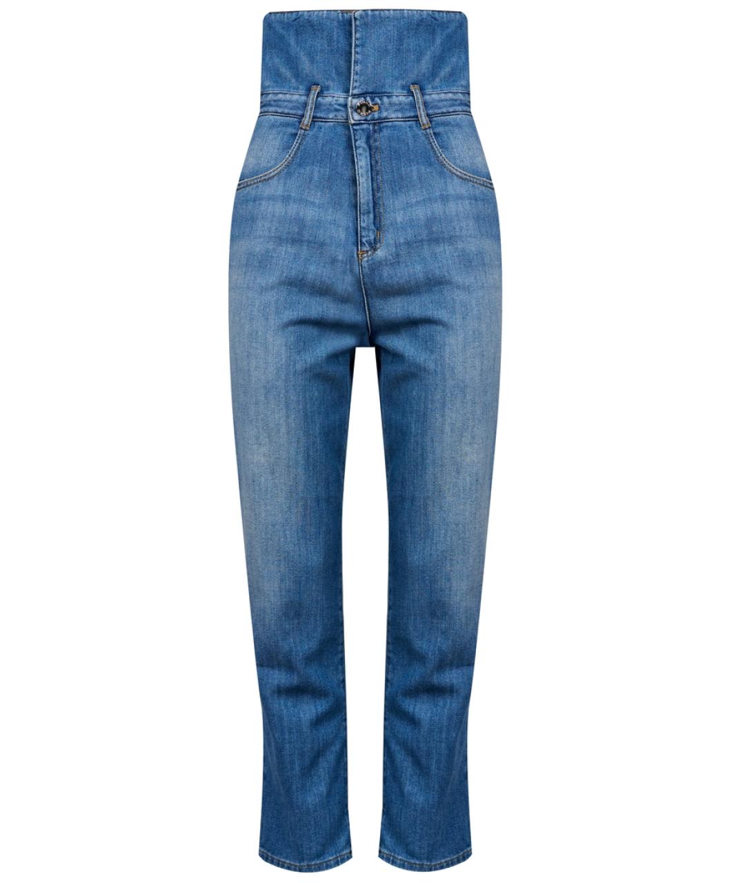 PINKO Синие хлопковые прямые джинсы, фото 1