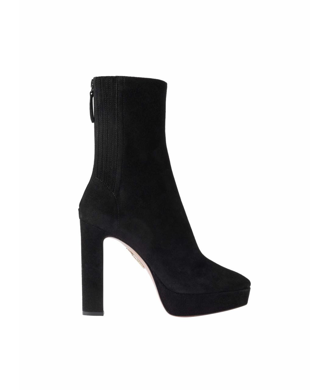 AQUAZZURA Черные замшевые ботильоны, фото 1