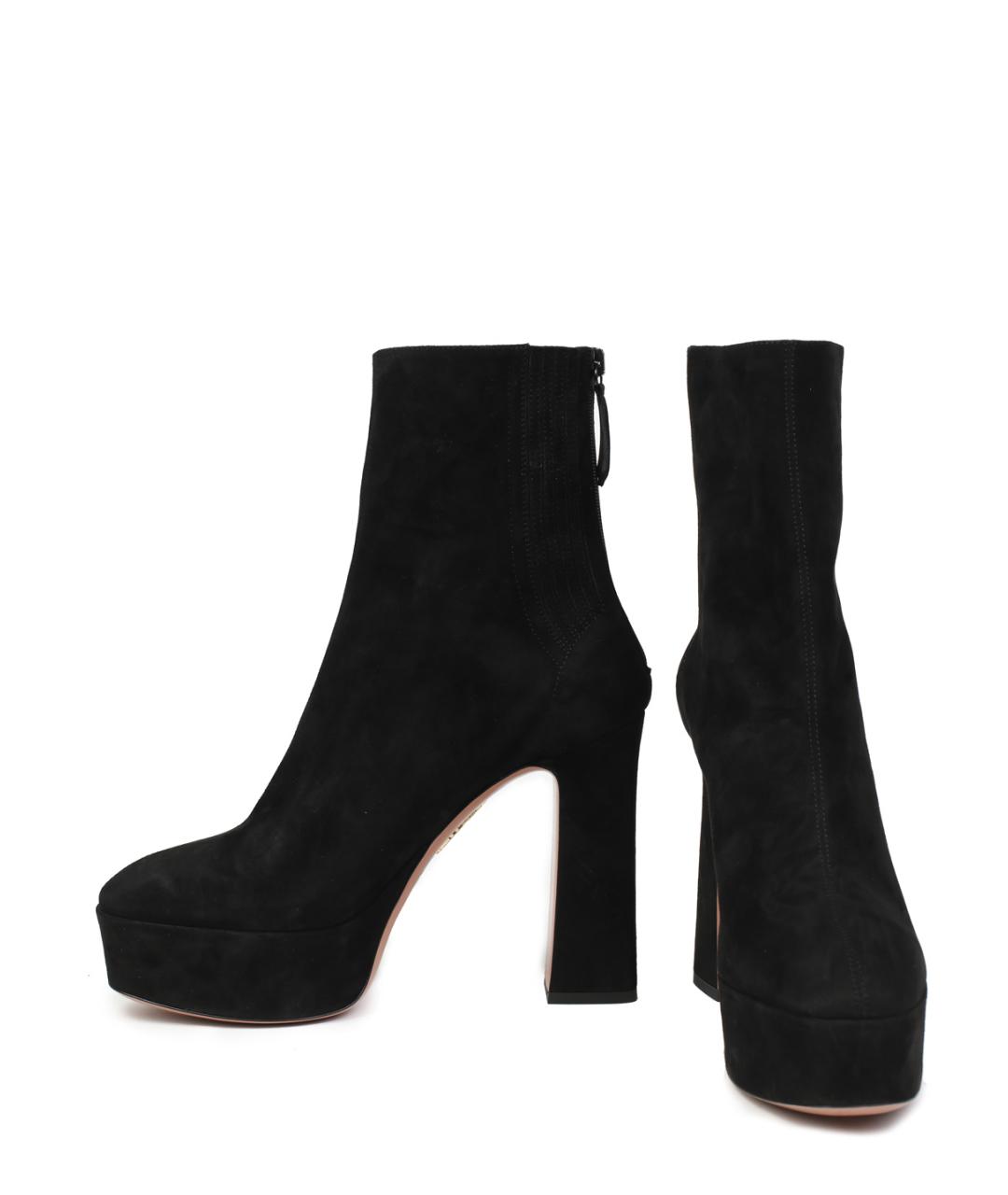 AQUAZZURA Черные замшевые ботильоны, фото 3