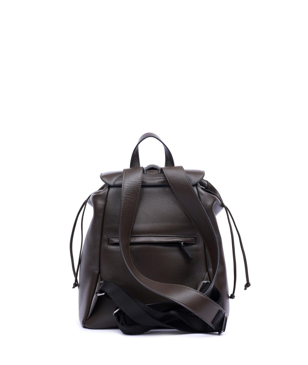 BRUNELLO CUCINELLI Коричневый кожаный рюкзак, фото 3