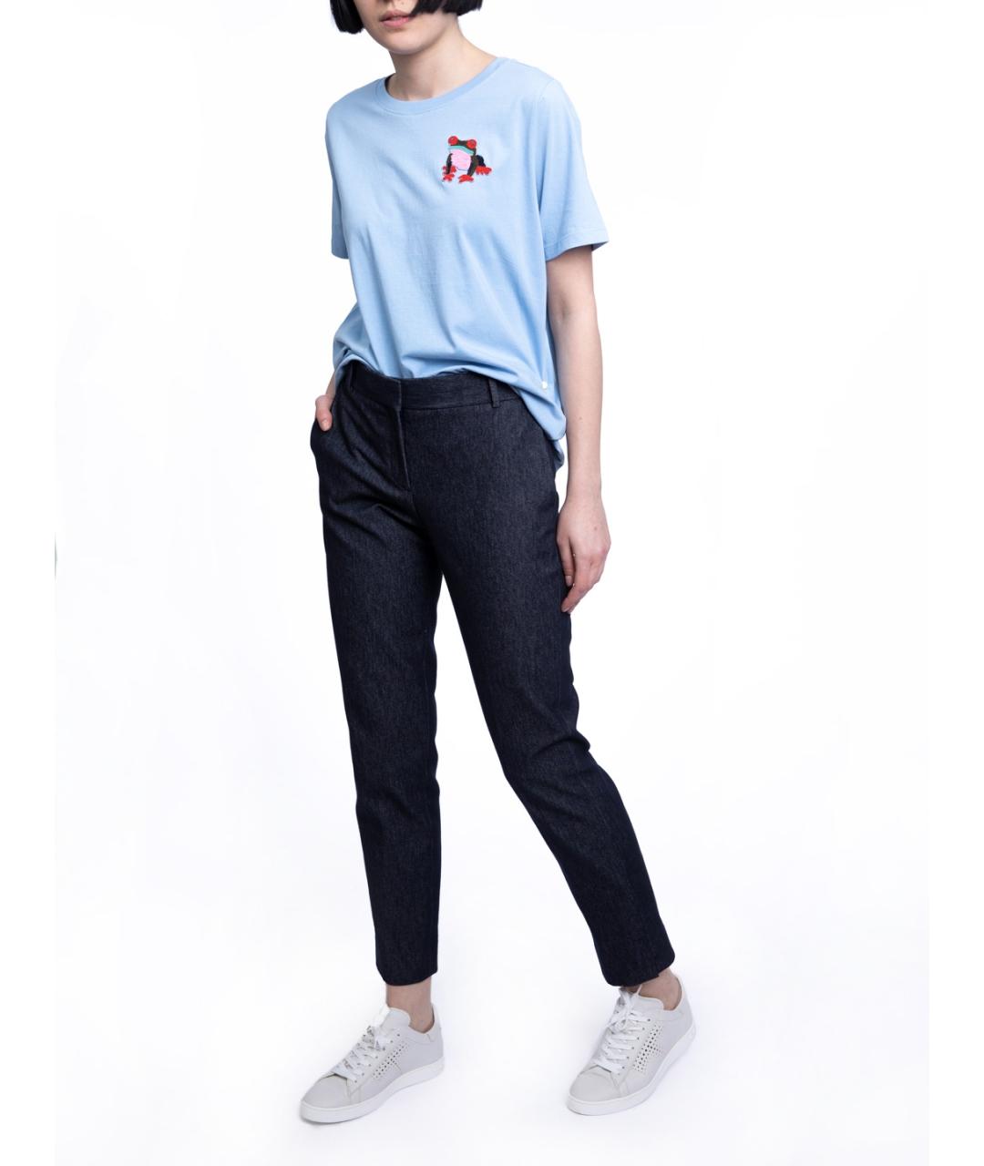 THEORY Синие прямые брюки, фото 1