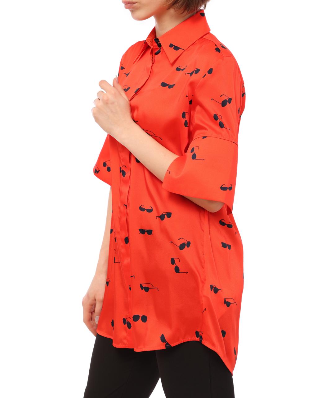 VICTORIA BECKHAM Красная полиэстеровая рубашка, фото 5