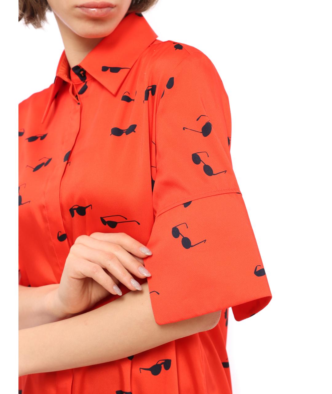 VICTORIA BECKHAM Красная полиэстеровая рубашка, фото 6