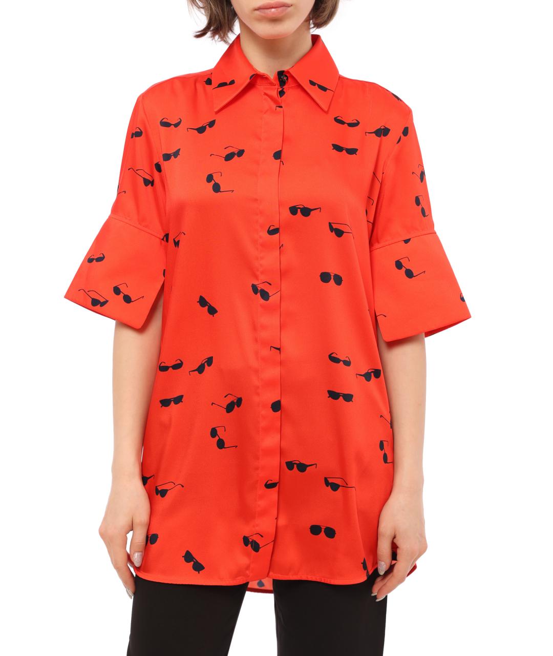 VICTORIA BECKHAM Красная полиэстеровая рубашка, фото 3