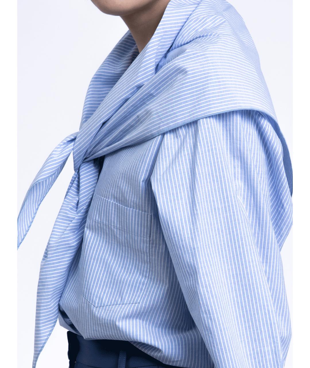 MM6 MAISON MARGIELA Голубая хлопковая рубашка, фото 2